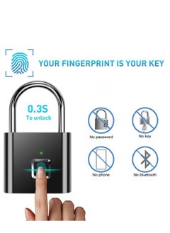 Hope Fingerprint Padlock Electronic Door Lock with Fingerprint Recognition Smart Keyless Waterproof Security Anti Theft Padlock Widely Used for Home Gym School Office  - Image 3