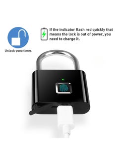 Hope Fingerprint Padlock Electronic Door Lock with Fingerprint Recognition Smart Keyless Waterproof Security Anti Theft Padlock Widely Used for Home Gym School Office  - Image 4