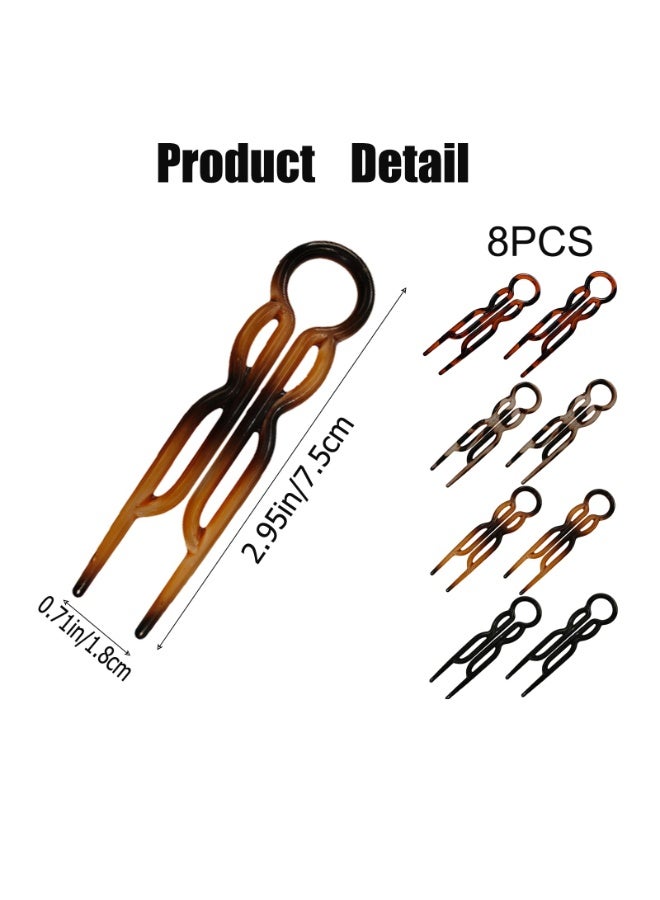 8PCS French Hair Pin for Women,Bobby Hair Pins for Thin Thick Hair U-shaped Magic Grip Hairpins Strong Durable Pins For Fine,Thick & Long Hair,Styling Accessories (Multicolor) - Image 2