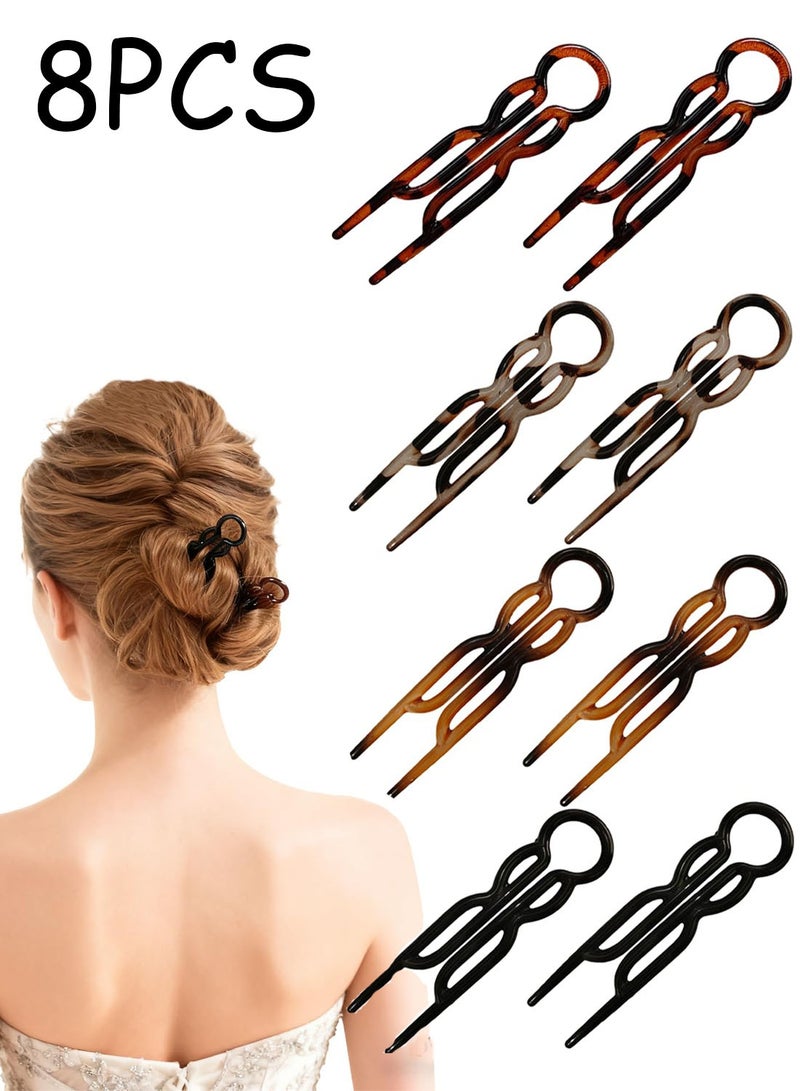 8PCS French Hair Pin for Women,Bobby Hair Pins for Thin Thick Hair U-shaped Magic Grip Hairpins Strong Durable Pins For Fine,Thick & Long Hair,Styling Accessories (Multicolor) - Image 1