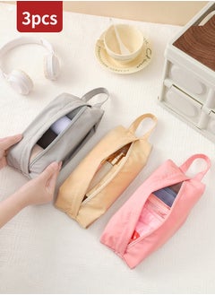 Beirui 3pcs Portable Minimalist Storage Bag, Solid Color Zipper Underwear Storage Bag, Perfect Travel Luggage Organizer, Underwear, Sock Organizer, Luggage, Clothing Packing and Organizing Bag, Portable Waterproof Bag, Can Also Store Personal Items  - Image 1