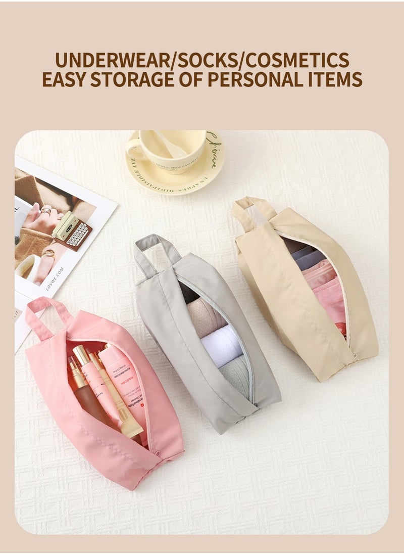 Beirui 3pcs Portable Minimalist Storage Bag, Solid Color Zipper Underwear Storage Bag, Perfect Travel Luggage Organizer, Underwear, Sock Organizer, Luggage, Clothing Packing and Organizing Bag, Portable Waterproof Bag, Can Also Store Personal Items  - Image 4