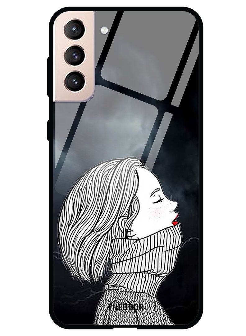 Theodor Protective Tempered Glass Case Cover Samsung Galaxy S21 PLUS  Sad Girl - Image 1