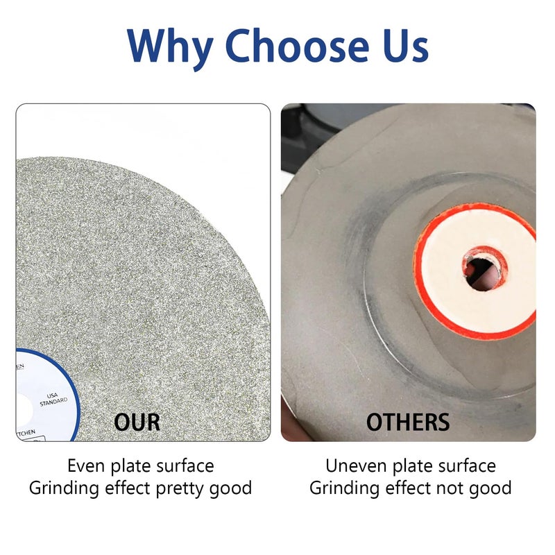 SCOTTCHEN Diamond Grinding Wheel Disc 8" x 1/2" Arbor Hole 60 Grit Abrasive Flat Lap Wheel Sanding Disc for Granite Marble Gem - 1pack - Image 4