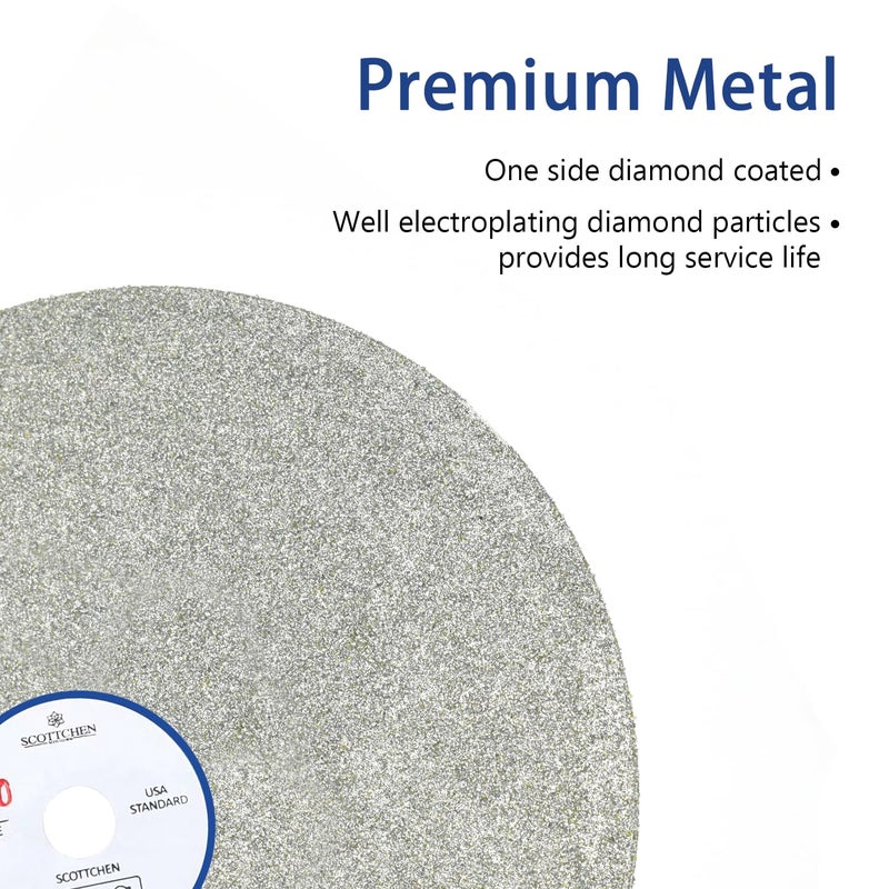 SCOTTCHEN Diamond Grinding Wheel Disc 8" x 1/2" Arbor Hole 60 Grit Abrasive Flat Lap Wheel Sanding Disc for Granite Marble Gem - 1pack - Image 3