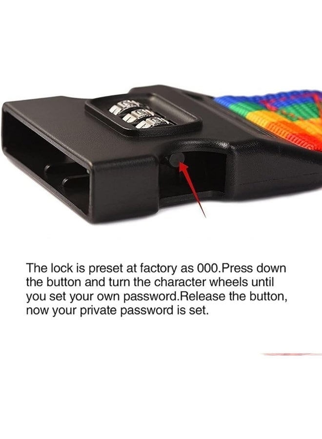 Rubik 160 Inch Cross Luggage Strap with 3 Number Password Lock, Premium Adjustable Travel Packing Belt for Bag Baggage Suitcase Safety (1 Pack) Dark Blue - Image 3