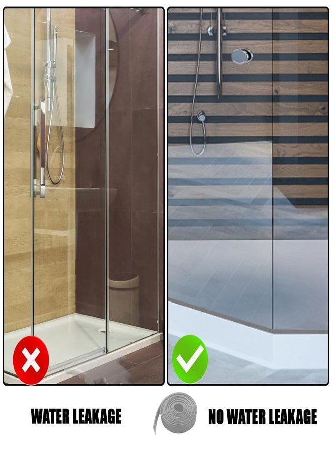 TINSKY Shower Door Bottom Seal Strip Replacement Shower Bottom Waterproof Door Rubber Sweep Trim Black Seal for Home Bathroom Glass Shower Door (108 Inch, Grey) - Image 4