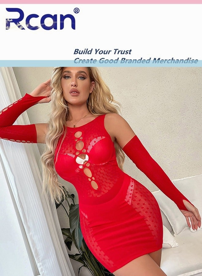 Rcan Lingerie For Women One Size Stretchy Teddy Hollow Out Sling Dress Bodysuit Babydoll Exotic Underwear Nightwear Ladies Boudoir Outfits Clubwear - Image 1