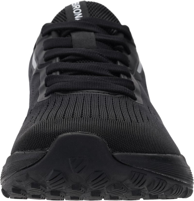 BRONAX Wide Toe Box Shoes for Men Lightweight Road Running Training Cushioning Athletics Sneakers Size 10w Lace up Breathable Walking Gym Sports Footwear All Black 44 - Image 3