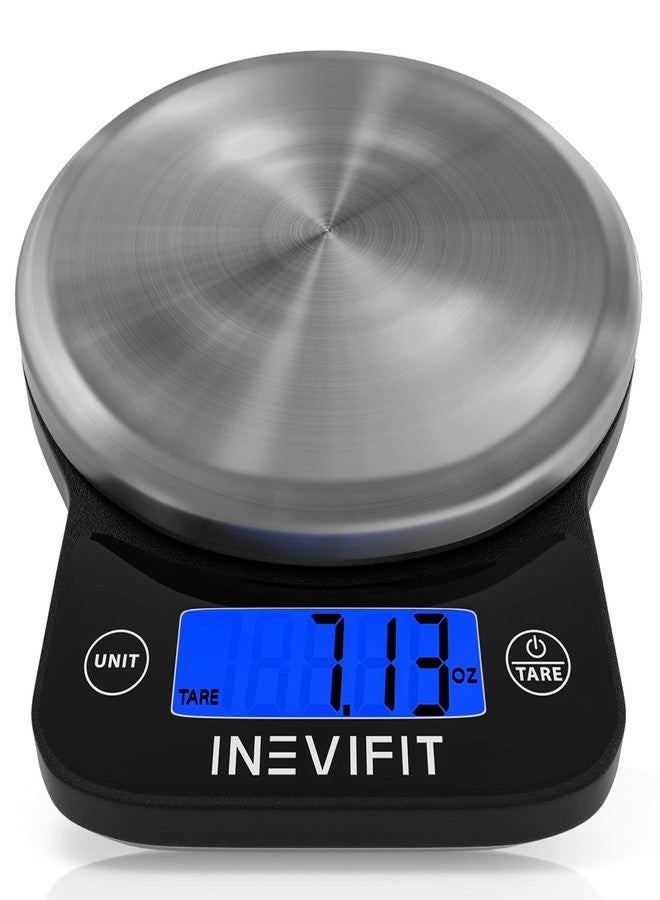 INEVIFIT Digital Kitchen Scale, Highly Accurate Multifunction Food Scale 13 lbs 6kgs Max, Clean Modern Black with Premium Stainless Steel Finish. Includes Batteries - Image 1