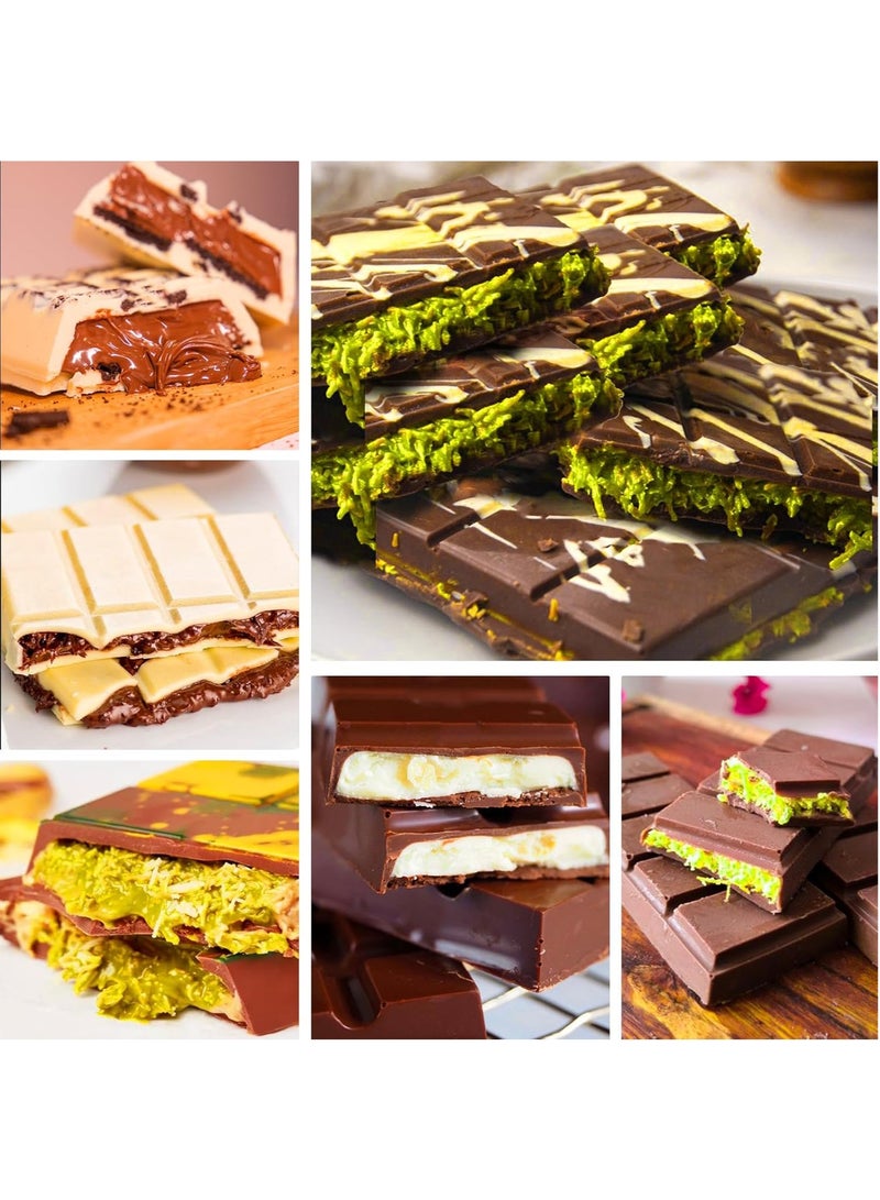 Chocolate Bar Mold, Silicone Thick Chocolate Bar Mold for Stuffed Bar, with 100pcs Storage Bags，Brown 10 x 6.6 Inch - Image 2