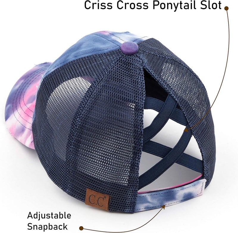 Cc Ponycap Messy High Bun Ponytail Adjustable Glitter Mesh Trucker Baseball Cap - Image 3