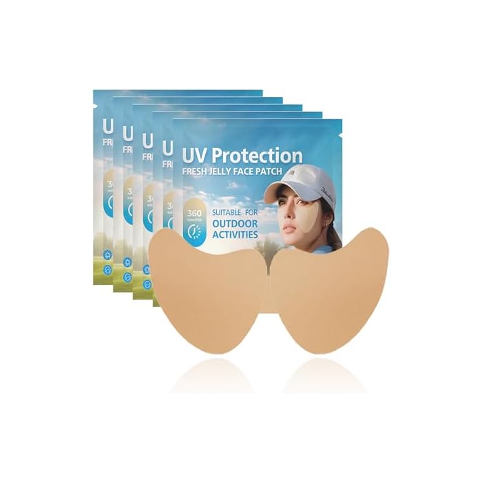 5 Pairs UV Protection Face Patch, Sunscreen Face Patch for Golf Sunscreen Patches, UV Protection, Lifting, Hydrating Sunl Protective Stickers for Summer Outdoor Activities Golf Accessories