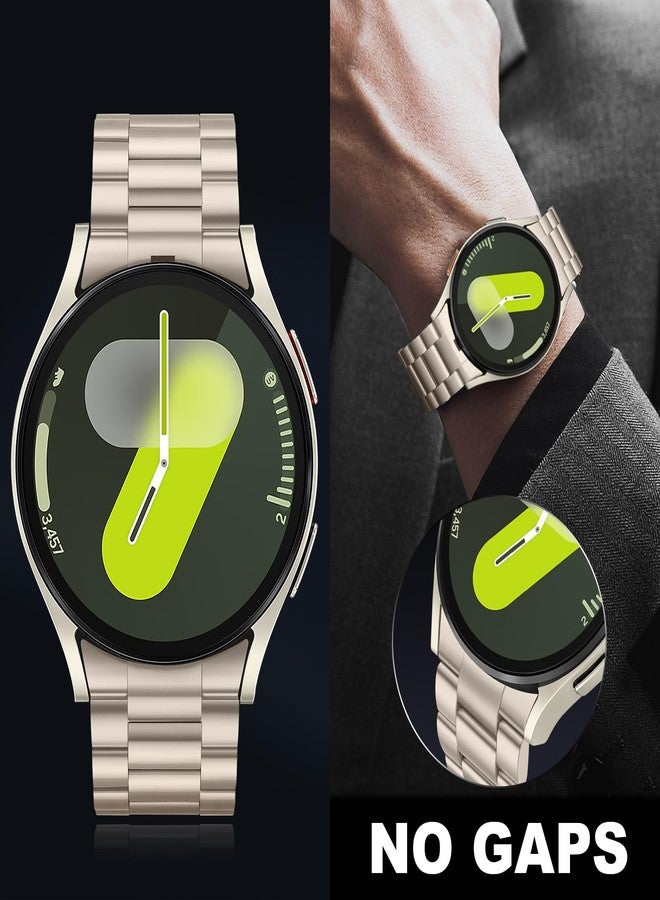 Suphart Metal Strap Compatible with Samsung Galaxy Watch 7 6 5 4 FE Strap 44 mm 40 mm, No Gap Replacement Straps for Galaxy Watch 6 Classic 47 mm 43 mm/5 Pro 45 mm, Polar Star - Image 2