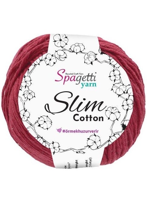 Spagetti Yarn Spaghettiyarn Claret Red Slim Cotton (50 Gr)  - Image 2
