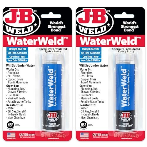 J-B WELD ج-ب ويلد ووتر ويلد، علاج لمدة ساعة، عصا معجون الإيبوكسي - عبوة 2، أبيض فاتح (8277-2) - Image 1