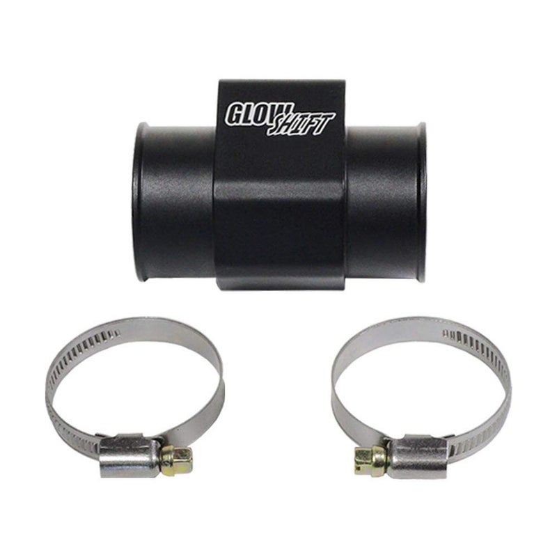 GlowShift 44mm 134 Radiator Hose Attachment Adapter for Water Coolant Temperature Gauge Sensor Includes Hose Clamps