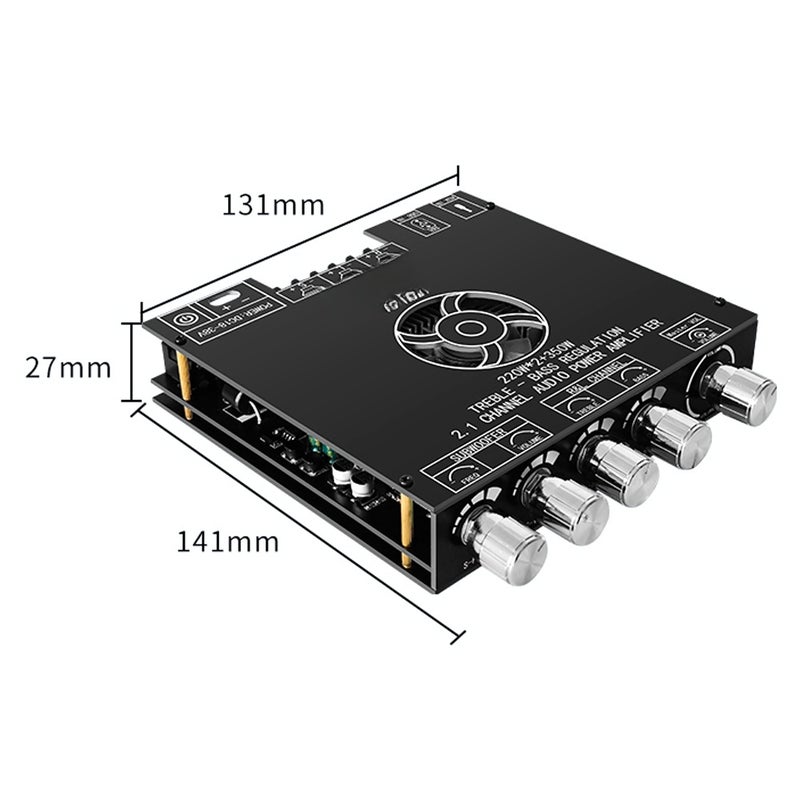 2.1 لوحة مكبر الصوت الرقمي للقناة BT 5.1 ودعم السابووفر للنغمة العالية والمنخفض مدخل صوت AUX وذرة USB - Image 5