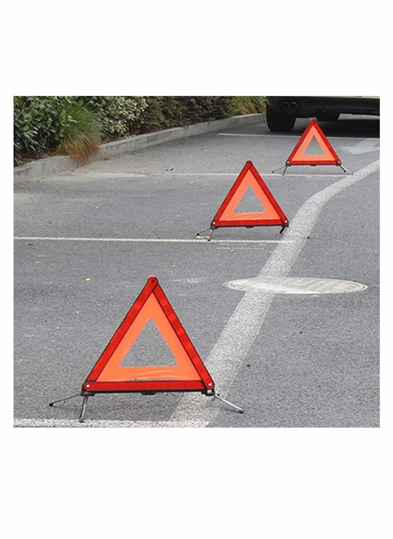 Reflective triangle car warning sign roadside hazard sign emergency fault board, safety triangle warning kit, foldable car roadside emergency kit