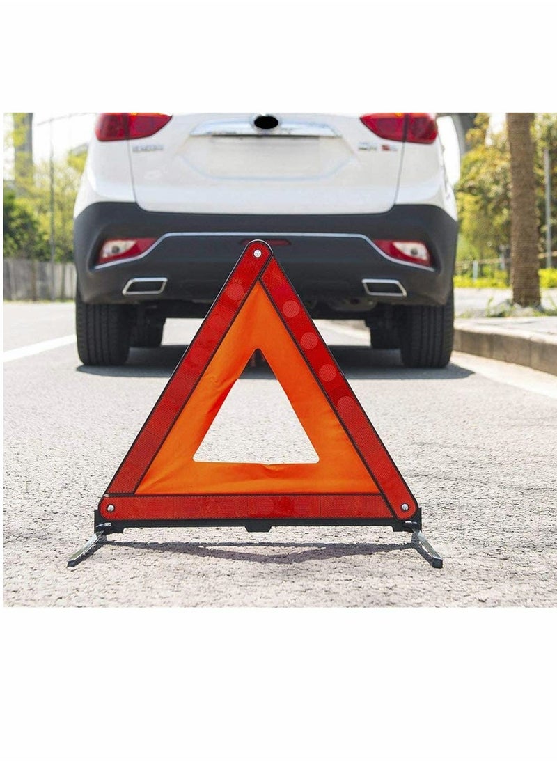 Reflective triangle car warning sign roadside hazard sign emergency fault board, safety triangle warning kit, foldable car roadside emergency kit