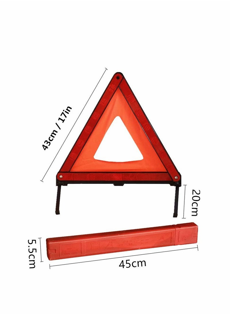 Reflective triangle car warning sign roadside hazard sign emergency fault board, safety triangle warning kit, foldable car roadside emergency kit