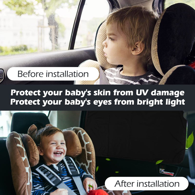 XCBYT Car Window Shades - 4 Pack Car Priavcy Curtains - Side Window Sun Shades for Baby - 99% Light Block Window Covers for Camping Napping Sleeping Breastfeeding Cloth Changing - Image 5