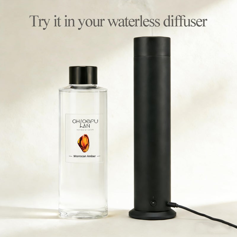 Chloefu LAN Morrocan Amber Scented Oil Diffuser Refill 6.76 fl oz Natural Essential Oil - Best for Home Bathroom Shelf Decor, 0% Alcohol, Unique Blend to Promote Sleep & Relieve Stress - Image 2