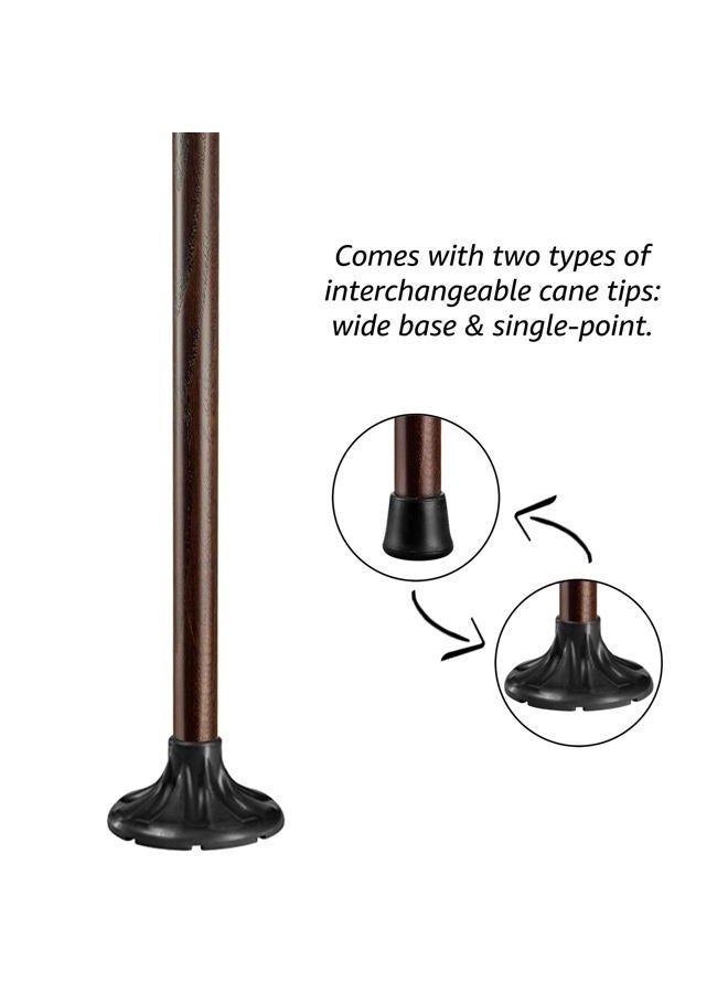 Asterom Handcrafted Ergonomic Wooden Walking Cane for Men and Women - Stylish Men's Oak Wood Cane - Fashionable Walking Stick (Walnut) - Image 5