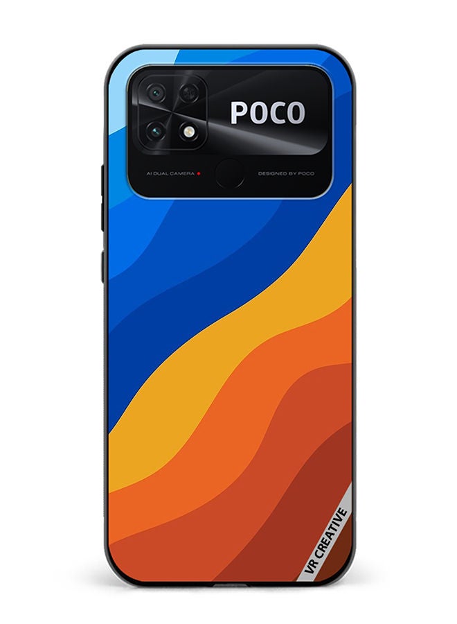 VR CREATIVE Protective Case Cover For Xiaomi Poco C40 Waves Design Multicolour - Image 1
