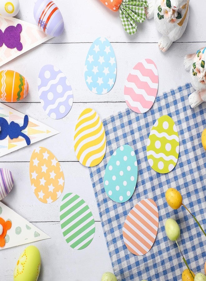 Moinchore 90 Pcs Easter Mini Egg Cut-Out Set Small Paper Egg Cut Outs Various Styles Glitter Egg Shape Easter Bulletin Board Decoration DIY Crafts for Holiday Hunt Game Party Supplies Gifts - Image 3