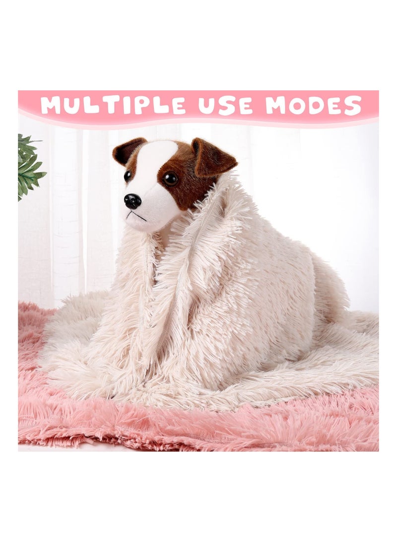 SYOSI 6 Pcs Dog Blankets Large Pet Blanket Fluffy Fleece Throw Blankets 30.7 x 21.3 in Reversible Soft Puppy Blankets Washable Lightweight Sleep Mat Cat Bed Blankets for Couch Sofa Travel, 6 Colors - Image 5