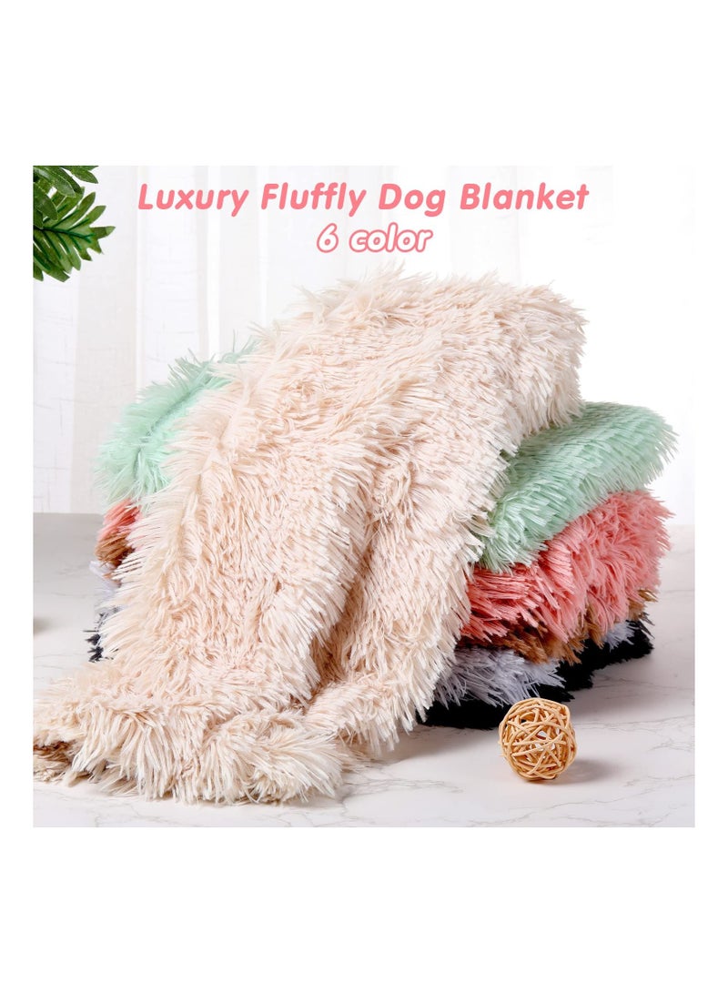 SYOSI 6 Pcs Dog Blankets Large Pet Blanket Fluffy Fleece Throw Blankets 30.7 x 21.3 in Reversible Soft Puppy Blankets Washable Lightweight Sleep Mat Cat Bed Blankets for Couch Sofa Travel, 6 Colors - Image 3
