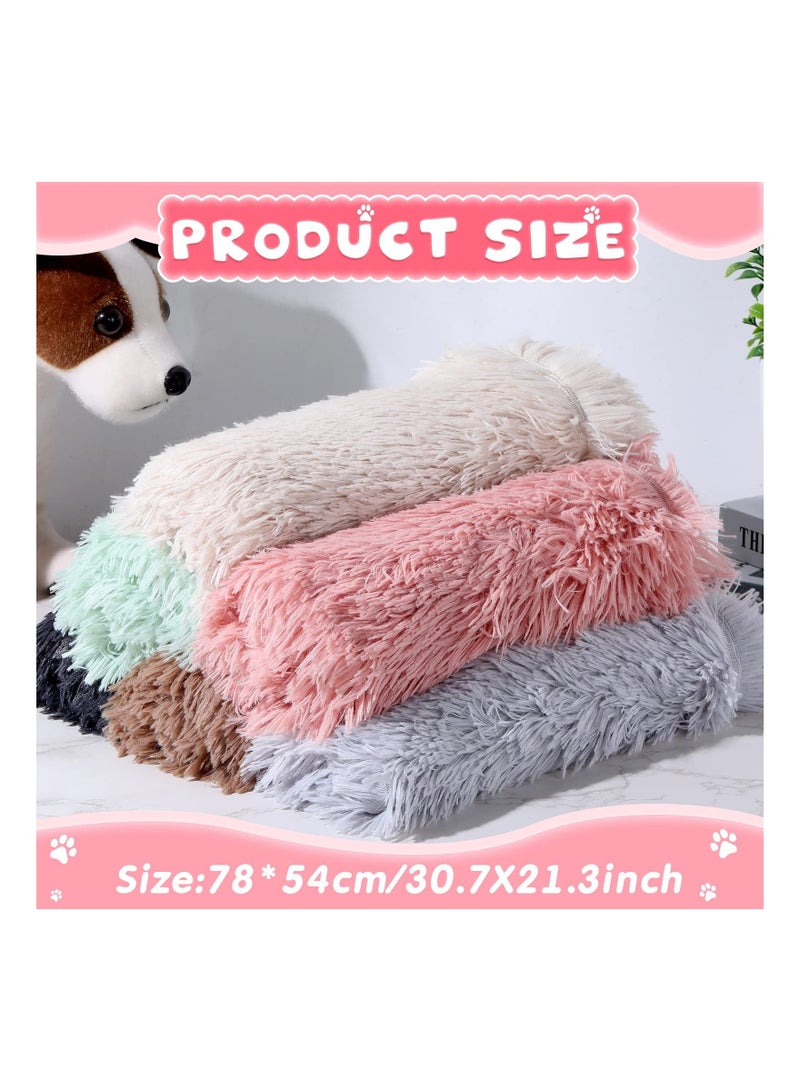 SYOSI 6 Pcs Dog Blankets Large Pet Blanket Fluffy Fleece Throw Blankets 30.7 x 21.3 in Reversible Soft Puppy Blankets Washable Lightweight Sleep Mat Cat Bed Blankets for Couch Sofa Travel, 6 Colors - Image 2