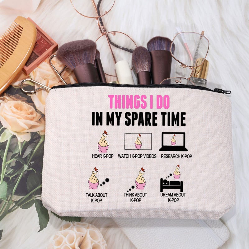Meikiup Funny K-Pop Lover Gift K-Pop Merchandise Korean Drama Fan Gift K-Drama Women Makeup Bag (Thingsinmysparetimebag) - Image 4