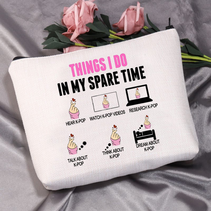 Meikiup Funny K-Pop Lover Gift K-Pop Merchandise Korean Drama Fan Gift K-Drama Women Makeup Bag (Thingsinmysparetimebag) - Image 2