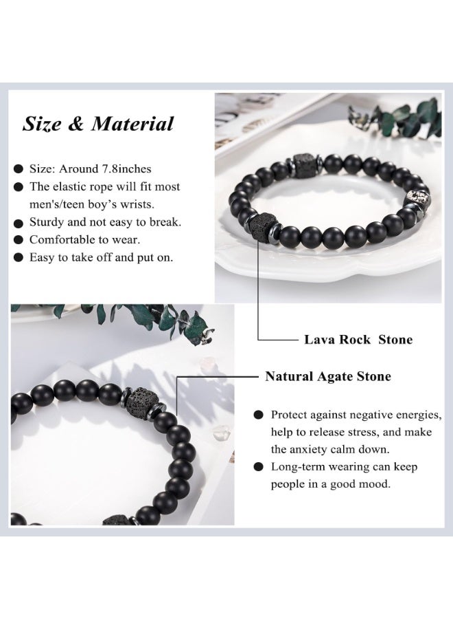 To My Husband, Boyfriend, Son, Grandson, Dad, Grandpa, Papa, Daddy, Brother, Man, Stepdad, Uncle, Fiance, Soulmate, Nephew, Godfather Gifts, Elastic Rope Bracelet for Men Teen Boys - Image 3