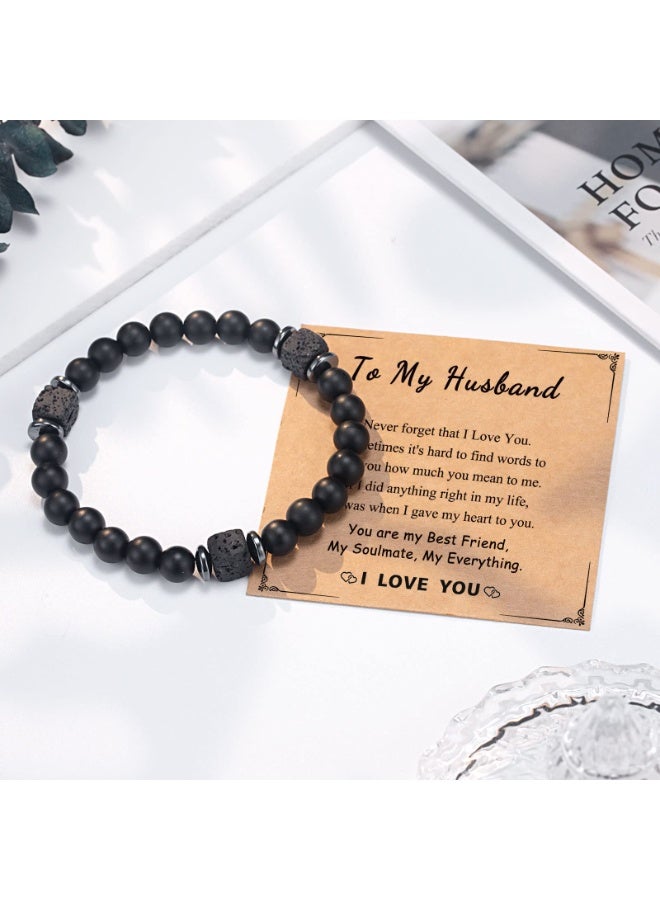 To My Husband, Boyfriend, Son, Grandson, Dad, Grandpa, Papa, Daddy, Brother, Man, Stepdad, Uncle, Fiance, Soulmate, Nephew, Godfather Gifts, Elastic Rope Bracelet for Men Teen Boys - Image 5