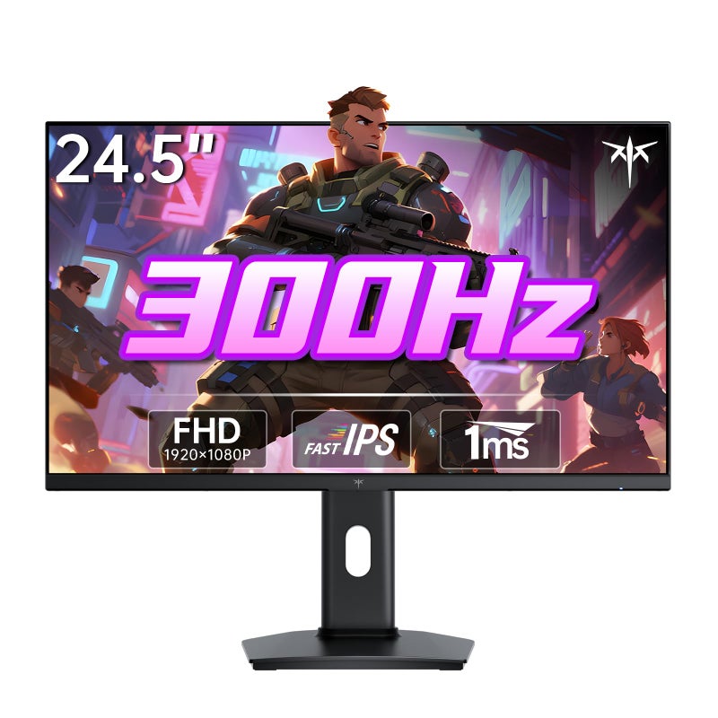 KTC 24.5 Inch 300Hz Gaming Monitor, FHD 1080P 240Hz Fast IPS Monitor, HDR, FreeSync, DisplayPort x1 HDMI x2, 119% sRGB, Height/Pivot/Tilt Adjustment, VESA Support, H25Y7 - Image 1