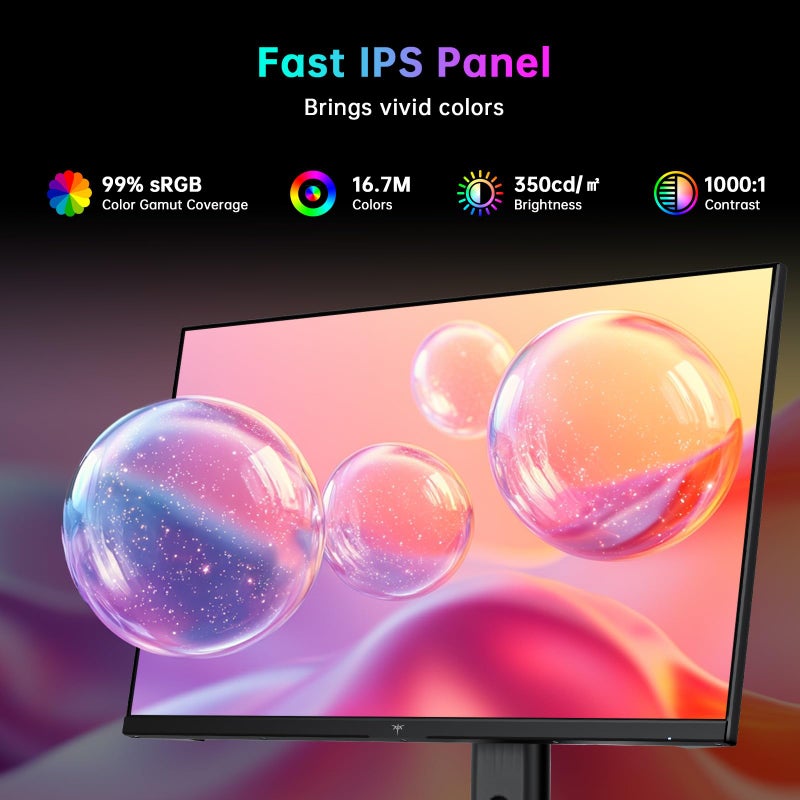 KTC 24.5 Inch 300Hz Gaming Monitor, FHD 1080P 240Hz Fast IPS Monitor, HDR, FreeSync, DisplayPort x1 HDMI x2, 119% sRGB, Height/Pivot/Tilt Adjustment, VESA Support, H25Y7 - Image 4