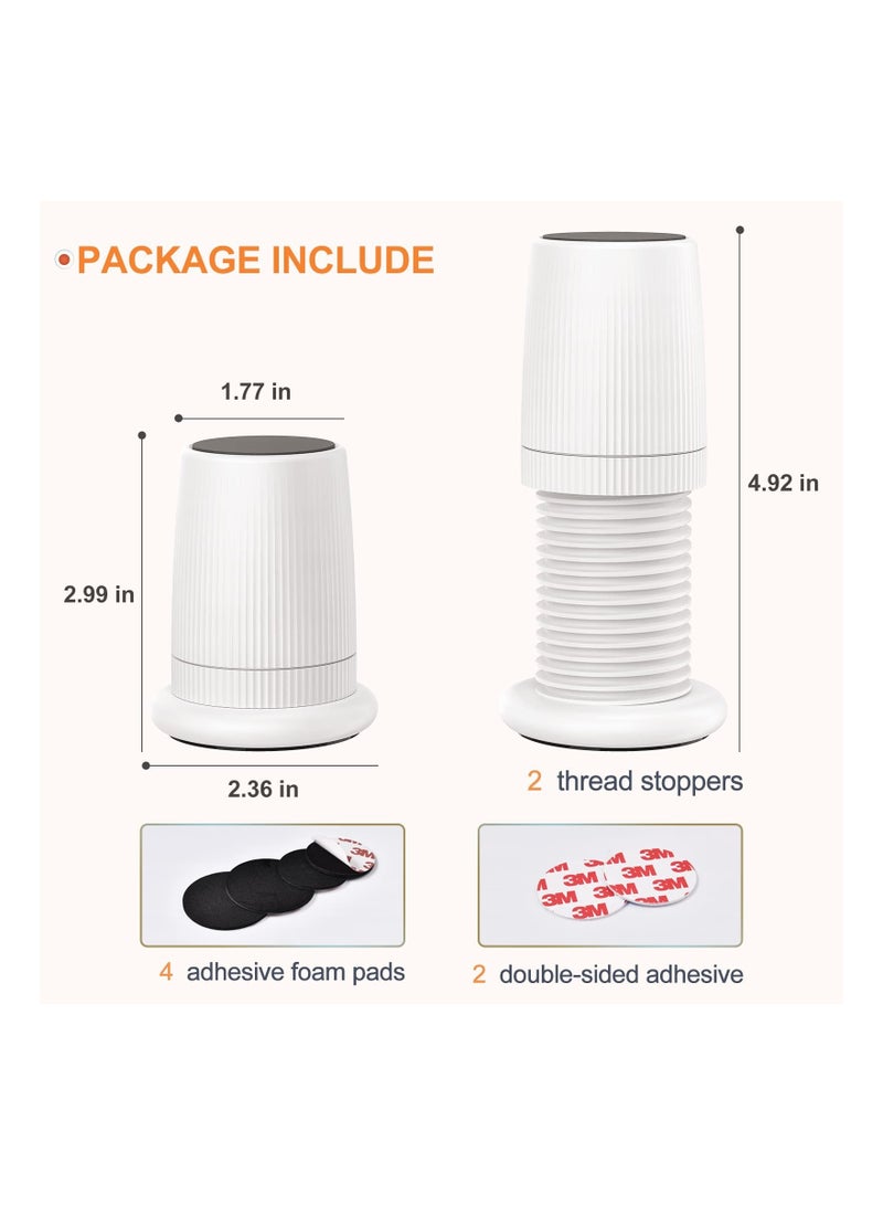 Adjustable Furniture Bed Risers, 2.9-4.9in Furniture Anti-Shake Tools, Self-Adhesive Plastic Anti Slip Round Couch Risers for Bed, Sofa, Desk and Chair Legs, 2 Pcs (White) - Image 3