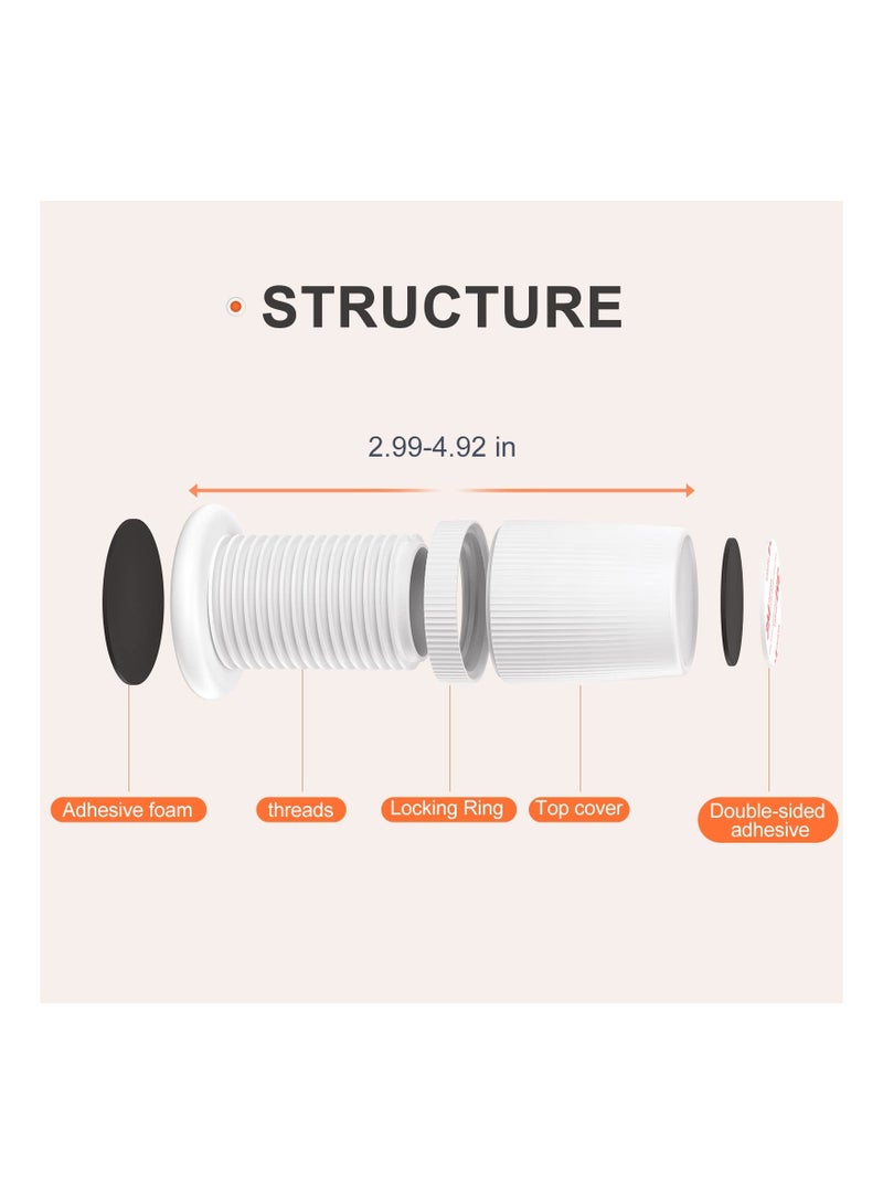 Adjustable Furniture Bed Risers, 2.9-4.9in Furniture Anti-Shake Tools, Self-Adhesive Plastic Anti Slip Round Couch Risers for Bed, Sofa, Desk and Chair Legs, 2 Pcs (White) - Image 5