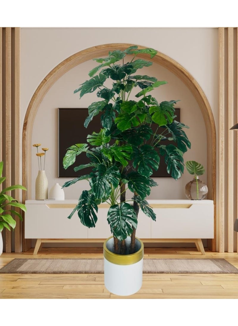 Artificial Flower Monstera Green Camel Base 3-layer 135CM 54 LEAVES Artificial Plant in White Pot with Gold Arch - pzsku/ZFA6FB450B2C54238FFB2Z/45/_/1725721944/7d698b2b-b587-4399-8138-e1ef4785febd