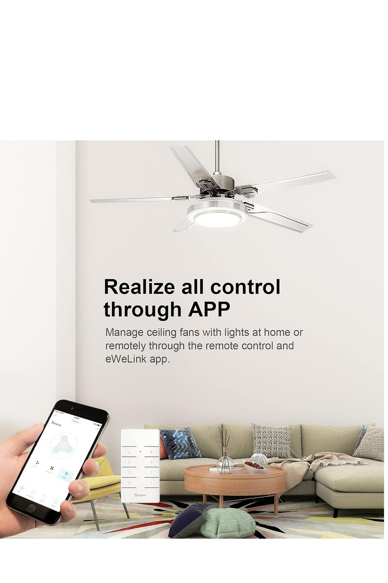 سونوف وحدة تحكم SONOFF iFan04-L لمروحة السقف والضوء عبر WiFi تتيح التحكم في مروحة السقف والإضاءة عن طريق تطبيق الهاتف (APP) أو جهاز تحكم عن بُعد (Remote Control). - Image 4