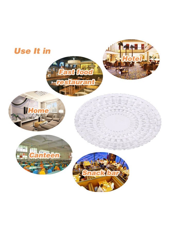 NIBEMINENT Transparent Plastic Tray Plate 35cm White  - Image 3