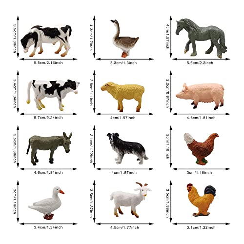 TOSPARTY 26 PCS Mini Farm Animal Tractor Cake Topper Set with Tree Farmer Fences Cow Pig Sheep Figures Tractor farmer Cake Topper for Boy Girl Birthday Party Decorations - Image 5