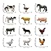 TOSPARTY 26 PCS Mini Farm Animal Tractor Cake Topper Set with Tree Farmer Fences Cow Pig Sheep Figures Tractor farmer Cake Topper for Boy Girl Birthday Party Decorations - Image 2