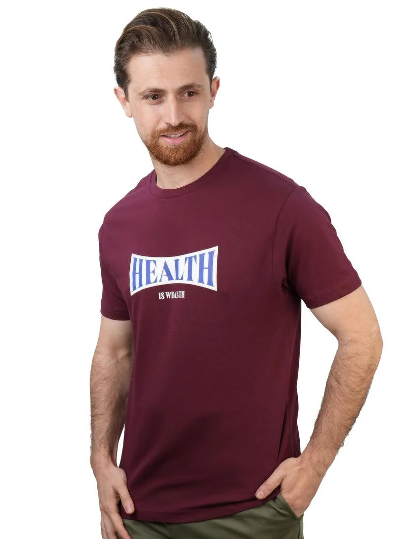 Men's Slim Fit Cotton Jersey Message Print Tee