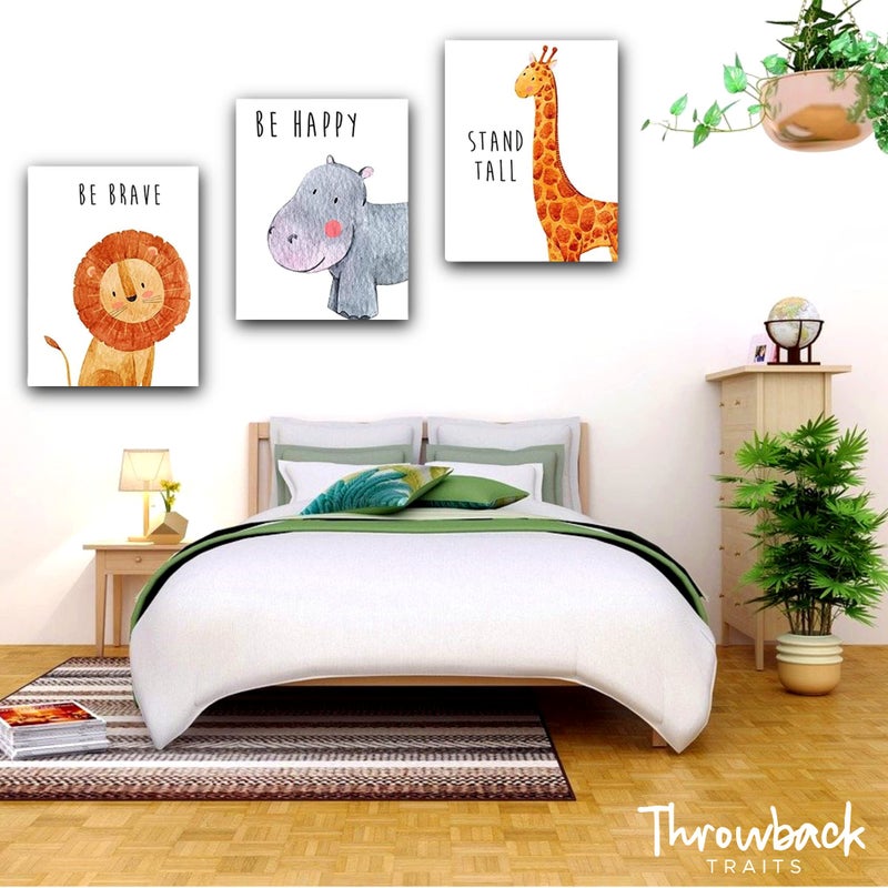 Throwback Traits Safari Nursery Decor - Baby Room Decor Animal Pictures for Nursery, Safari Decor, Baby Wall Decor, Nursery Wall Decor, Nursery Wall Art for Boys and Girls, Set of 6 â€“ 8x10 (Safari) - Image 3