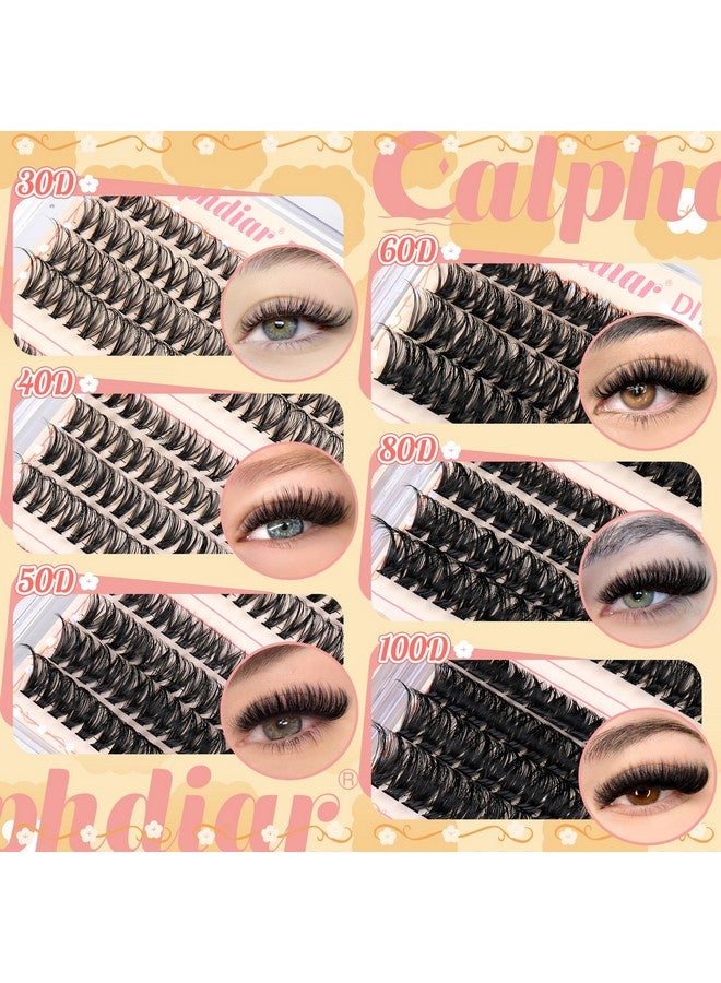 calphdiar Calphidar Eyelash Clusters 30D+40D+50D+60D+80D+100D Lash Clusters Wispy Individual Lashes 476PCS D Curl Lash Extension 8-16MM Natural Lashes Clusters DIY Cluster Eyelash Extensions for Beginners - Image 3
