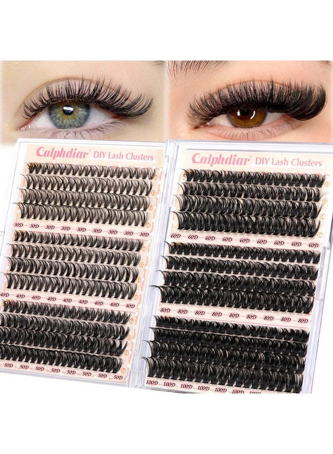calphdiar Calphidar Eyelash Clusters 30D+40D+50D+60D+80D+100D Lash Clusters Wispy Individual Lashes 476PCS D Curl Lash Extension 8-16MM Natural Lashes Clusters DIY Cluster Eyelash Extensions for Beginners - Image 1